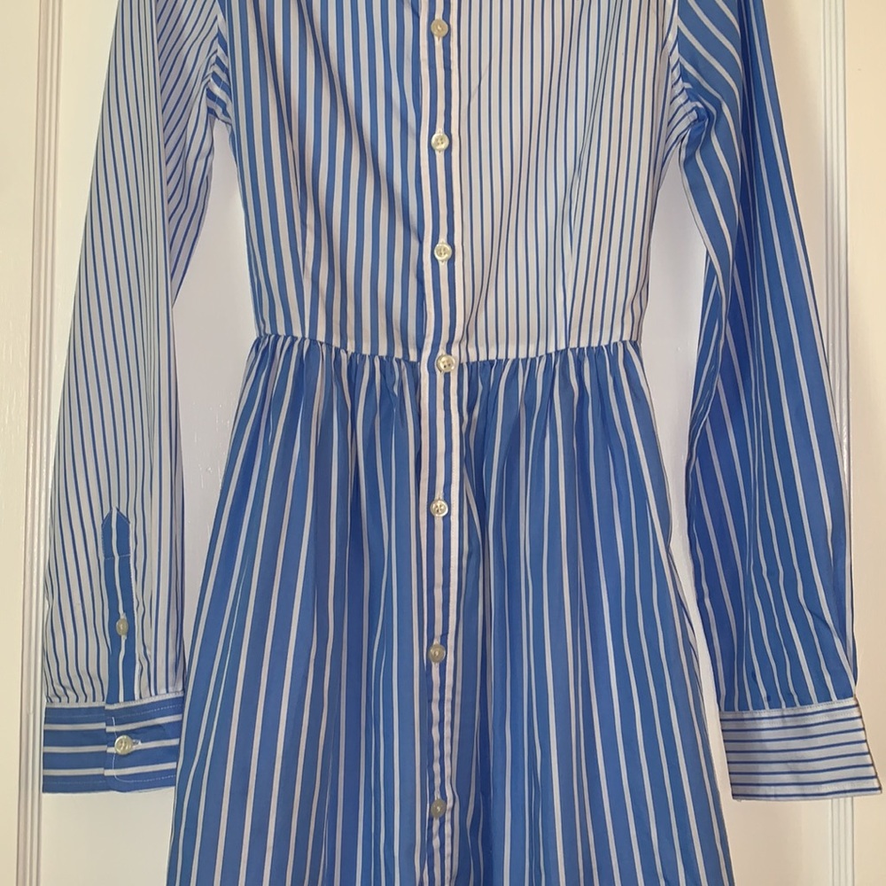 Polo Ralph Lauren Blue & White Striped Shirt Dress 14 EUC - Picture 6 of 16